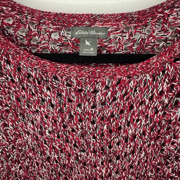 Eddie Bauer Burgundy Marled Knit Sweater Long Sleeve Size M - Picture 2 of 5